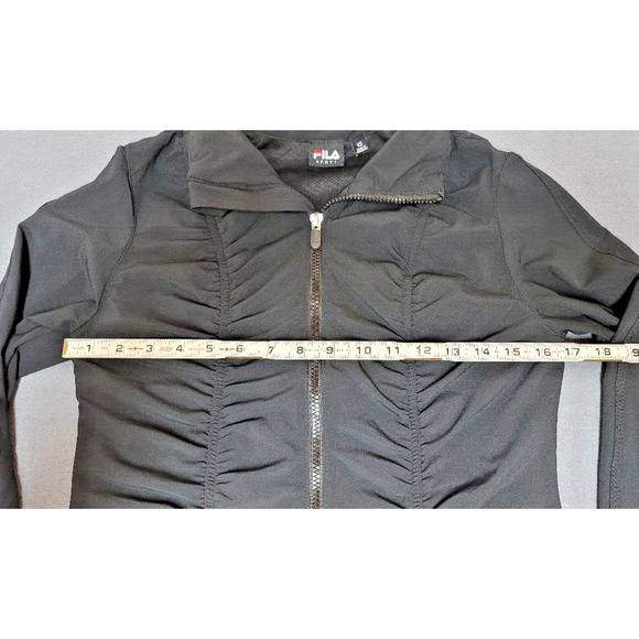 FILA Women Athletic Jacket Windbreaker Moisture Wicking Black Zip Up - XS - Picture 3 of 10